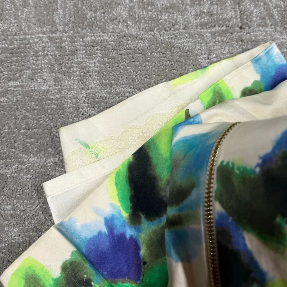 Kate Spade New York Jillian Natural Clotted Cream Watercolor Dress Size 4
